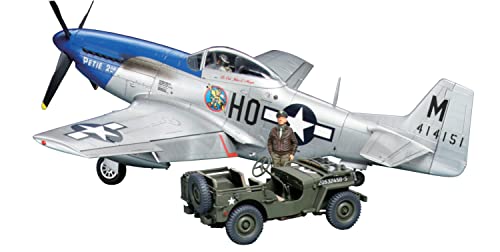 TAMIYA 25205 1:48 US P-51D Mustang & 4x4 Lt.Fahzg. - Modellbausatz,Plastikbausatz, Bausatz zum Zusammenbauen, detaillierte Nachbildung, Geformte Farbe TAMIYA 25205 1:48 US P-51D Mustang & 4x4 Lt.Fahzg. - Modellbausatz,Plastikbausatz, Bausatz zum Zusammenbauen, detaillierte Nachbildung, Geformte Farbe von TAMIYA
