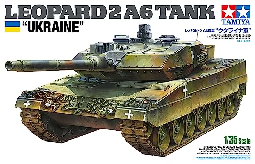Tamiya 25207 1:35 BW KPz Leopard 2 A6 (3) Ukr. - Modellbausatz,Plastikbausatz, Bausatz zum Zusammenbauen, Panzer Bausatz, Olivgrün von Tamiya