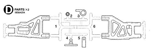 Tamiya 300004254 DT-03/02 D-Teile Querlenker unten vorn/hinten von TAMIYA