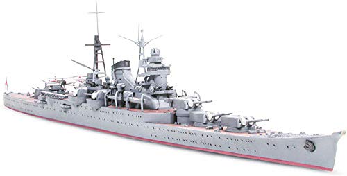 Tamiya 300031343 - WL Japanischer Schwerer Kreuzer Suzuya, Militär-Bausatz 1:700 von Tamiya