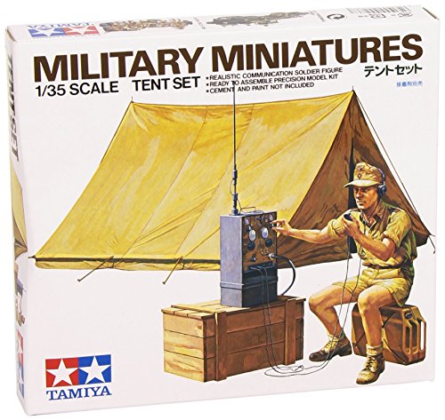 Tamiya 300035074-1:35 WWII Diorama-Set Zelt mit Funk (1) von TAMIYA