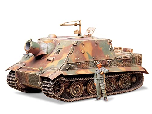 Tamiya 300035177 Militär 300035177-1:35 WWII Sturmtiger, 38 cm, RW61 (1), originalgetreue Nachbildung, Plastik Bausatz, Basteln, Modellbausatz, Zusammenbauen, unlackiert, Braun von TAMIYA