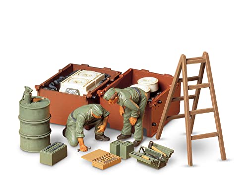 Tamiya 300035180-1:35 Diorama-Set Deutsche Panzer Instandsetzungs (2), Nachbildung, Plastik Bausatz, Basteln, Modellbausatz, Zusammenbauen, unlackiert von Tamiya