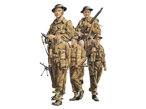 Tamiya 300035223-1:35 WWII Figuren-Set Britische Infanterie Patrol, 5 Soldaten, Grau Tamiya 300035223-1:35 WWII Figuren-Set Britische Infanterie Patrol, 5 Soldaten, Grau von TAMIYA