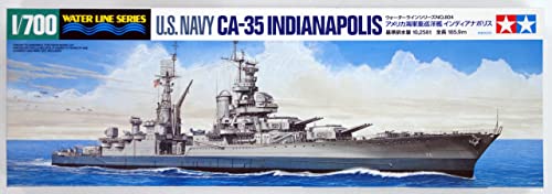 TAMIYA 31804 1:700 US CA-35 Indianapolis WL, Modellbau, Plastik Bausatz, Basteln, Hobby, Kleben, Plastikbausatz, Mehrfarbig, Klein von TAMIYA