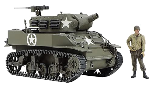 Tamiya 32604 1:48 US M8 Haubitze Selbstfahrend - Modellbau, Plastik Bausatz, Basteln, Hobby, Kleben, Plastikbausatz, unlackiert, Mehrfarbig von Tamiya