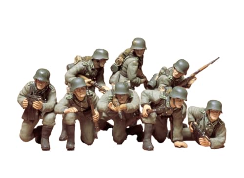 Tamiya 35061 1:35 Fig.-Set Dt. Pz Grenardiere (8), Modellbausatz,Plastikbausatz, Bausatz zum Zusammenbauen, detaillierte Nachbildung, Braun von TAMIYA
