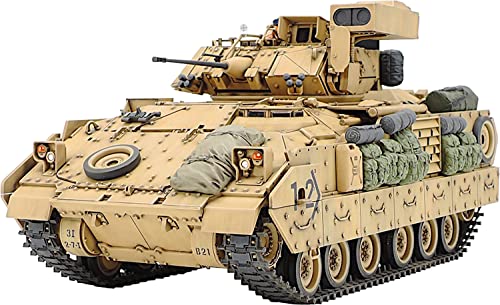 TAMIYA 35264 - 1:35 US M2A2 Bradley Desert Storm IFV -2 - Plastikbausatz - Modellbau - originalgetreue Nachbildung - detaillierter Bausatz - Basteln - Hobby - Zusammenbauen, Beige, Schwarz von Tamiya