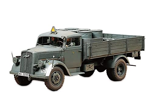 TAMIYA 300035291 35291 – 1:35 Deutscher Transport LKW 3to (2), Modellbausatz,Plastikbausatz, Bausatz zum Zusammenbauen, detaillierte Nachbildung, Grau, Mittel von Tamiya