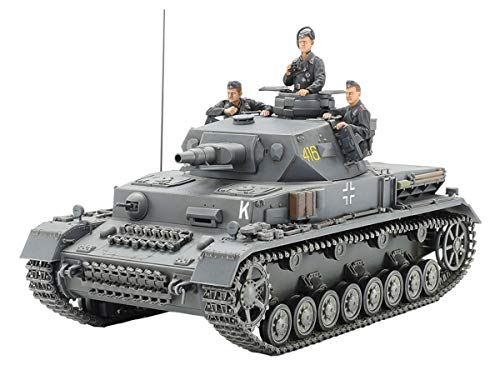 TAMIYA 35374-000 1:35 Deutscher Panzerkampfwagen IV Ausführung F L24/75mm, Modellbausatz, Plastikbausatz, Bausatz zum Zusammenbauen, detaillierte Nachbildung, unlackiert, Grau von TAMIYA