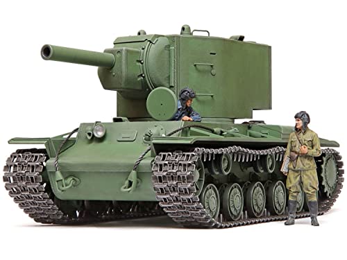 Tamiya 35375 1:35 Rus. Sw. Pz. KV-2 Gigant 152mm - originalgetreue Nachbildung, Modellbau, Plastik Bausatz, Basteln, Hobby, Kleben, Modellbausatz, Zusammenbauen, unlackiert von Tamiya