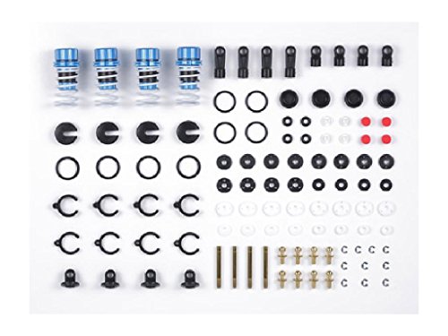 TAMIYA 42102 - TRF Alu Dämpfer-Set (4) blau Black coat., Ersatzteil, Modellbau, Zubehör von Tamiya