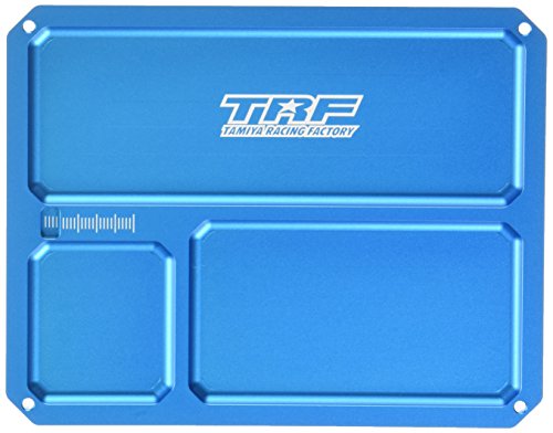 TAMIYA 42292 TRF Alu Kleinteileschale 110x140mm, Modellbau, Zubehör, blau, Medium von TAMIYA