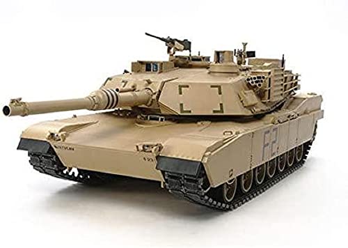 TAMIYA 56041 56041-1 US KPz M1A2 Abrams Full Option, Bausatz, Maßstab 1:16, Modellbau, RC Panzer, Aufbauanleitung, inkl. Motor, braun von TAMIYA