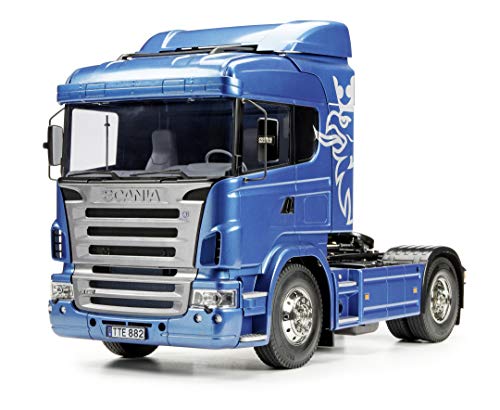 TAMIYA 56318 300156318 Elektro Modell Fahrzeug 1:14 Scania R470 Highline 4x2 BS, Bausatz zum Zusammenbauen, RC Truck, fernsteuerbarer, Lastwagen, LKW, Konstruktionsspielzeug, Modellbau, Basteln von TAMIYA