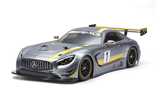 Tamiya 58639 1:10 Mercedes AMG GT3 (TT-02) -ferngesteuertes Auto-Elektromotor-RC Bausatz-Modell Fahrzeug-On Road-Soprtwagen-Polycarbonat Karosserie-Unlackiert-58639, TAM58639 von TAMIYA