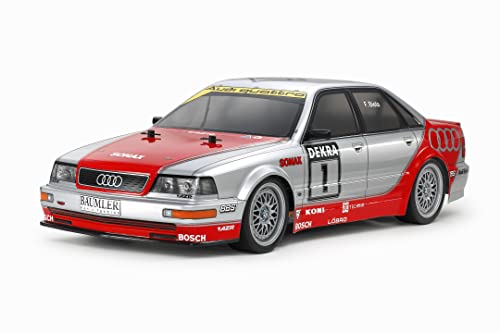 Tamiya Brushed Modellauto Elektro Allr 58699 1:10 Audi V8 1992 Tourenwagen (TT-02) -ferngesteuertes Auto, Fahrzeug, Modellbau, Zusammenbauen, Hobby, RC Bausatz, unlackiert, 463x 188x138 millimeters von TAMIYA