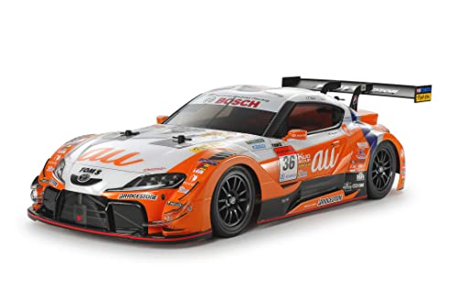 Tamiya 58703 1:10 RC au Tom´s GR Supra (TT-02) - ferngesteuertes Auto, RC Fahrzeug, Modellbau, Bausatz zum Zusammenbauen, Bausatzmodell, Unlackiert von Tamiya