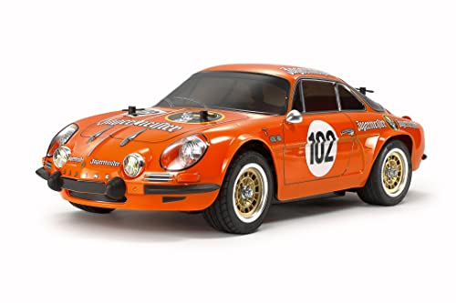 Tamiya 58708 1:10 RC Renault Alpine A110 Jägerm. M-06 - ferngesteuertes Auto, RC Fahrzeug, Modellbau, Bausatz zum Zusammenbauen, Hobby, Basteln, Mehrfarbig, Orange von TAMIYA