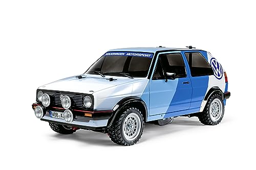 Tamiya 58714 1:10 RC VW Golf II GTI 16V Rally MF-01X - ferngesteuertes Auto, Fahrzeug, Modellbau, Zusammenbauen, Hobby, RC Bausatz, unlackiert von TAMIYA