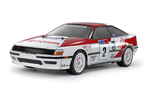 Tamiya 58718 1:10 RC Toyota Celica GT-Four TT-02 - ferngesteuertes Auto, RC Fahrzeug, Modellbau, Bausatz zum Zusammenbauen, Hobby, Basteln, RC Modellbau, Weiss/Opulenter Garten von Tamiya