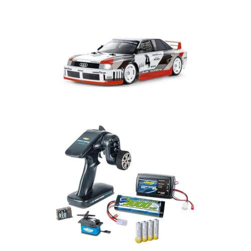 TAMIYA 58744 1:10 RC Audi 90 Quattro Racing TT-02 Bundle Komplettset Pro - ferngesteuertes Auto, Fahrzeug, Modellbau, Zusammenbauen, Hobby, RC Bausatz von TAMIYA