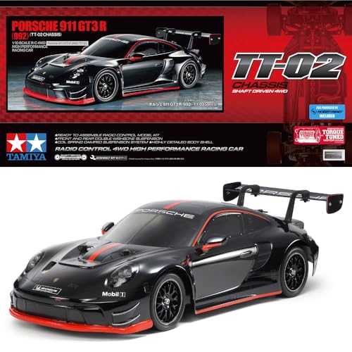 TAMIYA 58745 1:10 RC Porsche 911 GT3 R (992) - ferngesteuertes Auto, Fahrzeug, Modellbau, Zusammenbauen, Hobby, RC Bausatz, unlackiert von TAMIYA