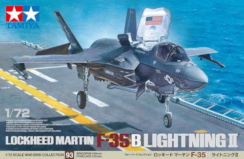 TAMIYA 60793 1:72 F-35B Lightning II - originalgetreue Nachbildung, Plastik Bausatz, Basteln, Modellbausatz, Zusammenbauen, unlackiert, Nicht Bemalt von TAMIYA