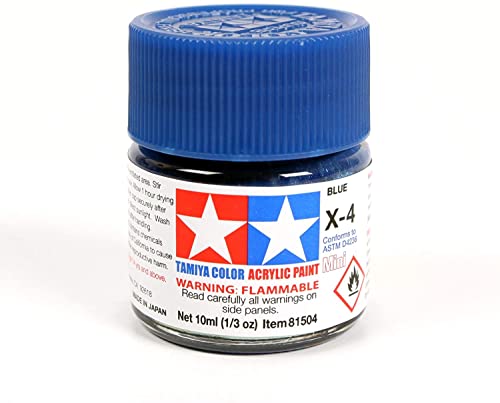 Tamiya 81504 Mini-Acrylfarbe, glänzend, Blau, Flasche mit 10 ml, X-4 Tamiya 81504 Mini-Acrylfarbe, glänzend, Blau, Flasche mit 10 ml, X-4 von TAMIYA