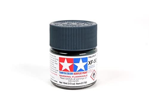 Tamiya 81750 Acrylfarbe Mini, matt blau Feld 10 ml Tintenfläschchen, xf-50 von TAMIYA