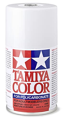 TAMIYA 86001-A00 86001 PS-1 Weiss Polycarbonat 100ml-Sprühfarbe für Plastikmodellbau, Bastelzubehör, Sprühfarbe für den Modellbau, 100 ml (1er Pack), TAM86001, Weiß von TAMIYA