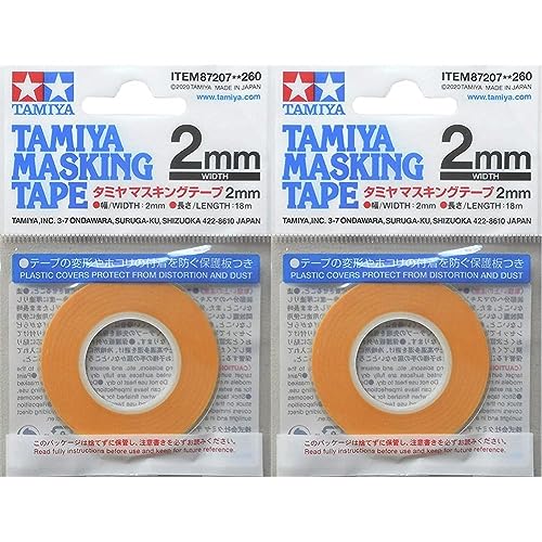 TAMIYA 87207 300087207 Masking Tape 2 mm/18m, Modellbau, Zubehör (Packung mit 2) von TAMIYA
