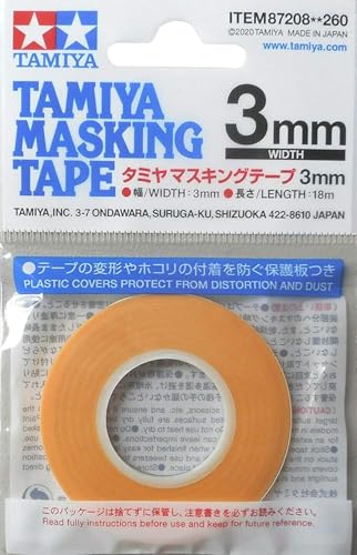 TAMIYA TAM87208 87208 Masking Tape 3 mm/18m, Modellbau, Zubehör, Gelb von TAMIYA