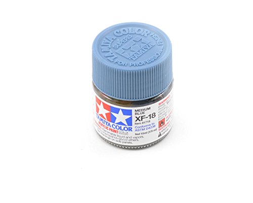 TAMIYA Acryl Farbe, 10ml, Medium Blau XF18 von The Hobby Company