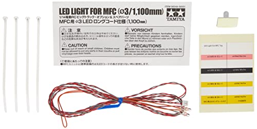 Tamiya 56549 MFC LED-Set 3mm rot L:1100mm, Ersatzteil, Modellbau, Zubehör für RC Fahrzeug/ferngesteuertes Auto, Tuningteile, Large von TAMIYA