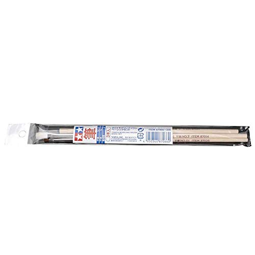 TAMIYA TAM87066 300087066 - Pinsel-Set Basic, Holzfarbe, Silber,weiß von Tamiya