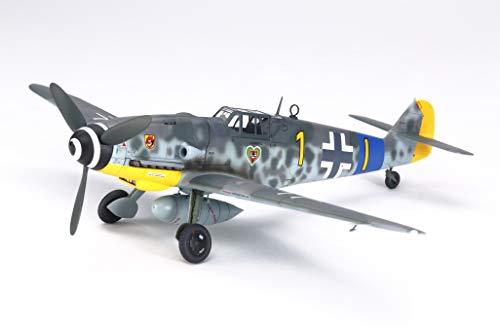 TAMIYA TAM61117 61117 - 0.075 Deutsche Bf109 G-6 Messerschmitt, Modellbau, Plastik Bausatz, Hobby, Basteln, Kleben, Modellbausatz, Modell, Zusammenbauen, Unlackiert von TAMIYA