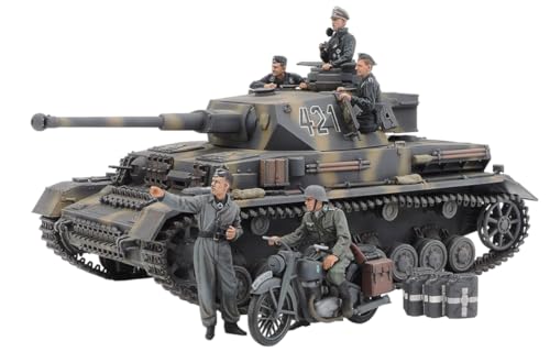 Tamiya 25209 1:35 DT. PzKpfw.IV AUSF.G m. Krad Ost F. - Modellbausatz aus Kunststoff, Bausatz, Tankset von TAMIYA