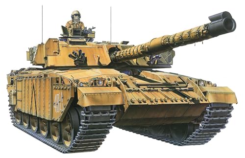 TAMIYA 300035154 300035154-1:35 Britische Kampfpanzer Challenger 1 Mk.III (2),originalgetreue Nachbildung, Plastik Bausatz, Basteln, Modellbausatz, Zusammenbauen, unlackiert, Beige von Tamiya