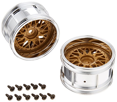 Tamiya 300050549 - Felgen Porsche Taisan, Modellbauzubehör, 30 mm, 2 Stück, chrom/gold Tamiya 300050549 - Felgen Porsche Taisan, Modellbauzubehör, 30 mm, 2 Stück, chrom/gold von TAMIYA