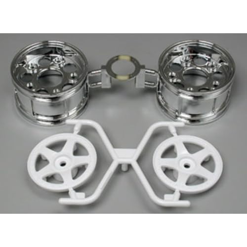 Tamiya 300050673 - Felgen 5-Speichen, Modellbauzubehör, 30 mm, 2 Stück, chrom/weiß Tamiya 300050673 - Felgen 5-Speichen, Modellbauzubehör, 30 mm, 2 Stück, chrom/weiß von Tamiya