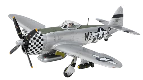 Tamiya 300061090-1:48 WWII US Republic P-47D Thunderbolt Bubblet, originalgetreue Nachbildung, Plastik Bausatz, Basteln, Modellbausatz, Zusammenbauen, unlackiert von TAMIYA