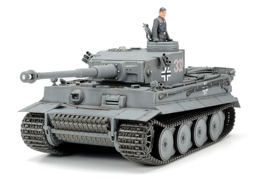 Tamiya 300035216 35216 1:35 Deutscher PzKpfw.VI Tiger I E Frühe (1), Modellbausatz,Plastikbausatz, Bausatz zum Zusammenbauen, detaillierte Nachbildung, Grau, Einzelpackung von Tamiya