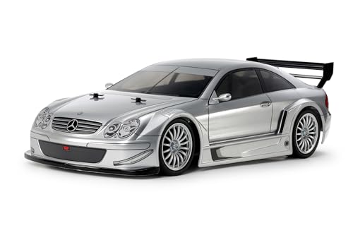 Tamiya 47493 1:10 RC MB CLK AMG 2002 TT-02 Silber lackiert - ferngesteuertes Auto, RC Fahrzeug, Modellbau, Bausatz zum Zusammenbauen, Hobby, Basteln, RC Modellbau von TAMIYA