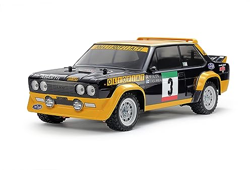 Tamiya 58723 1:10 RC FIAT 131 Abarth Olio FIAT MF-01X - ferngesteuertes Auto, Fahrzeug, Modellbau, Zusammenbauen, Hobby, RC Bausatz, unlackiert von TAMIYA