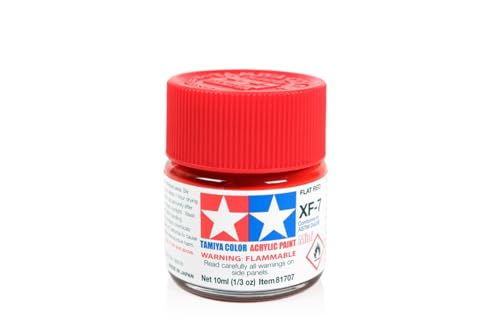 Tamiya 81707 Mini-Acrylfarbe, matt, Rot, Flasche 10 ml, XF-7 Tamiya 81707 Mini-Acrylfarbe, matt, Rot, Flasche 10 ml, XF-7 von TAMIYA