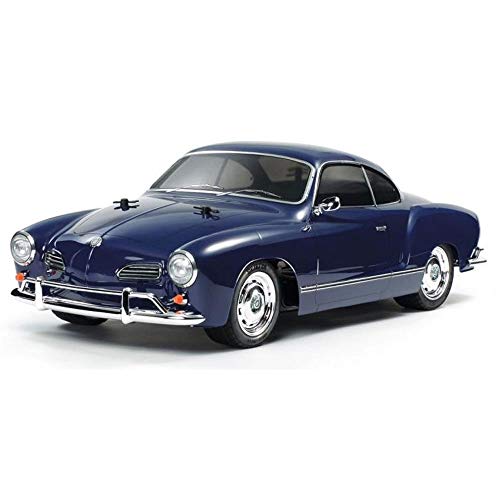 TAMIYA 58677 Volkswagen 1:10 VW Karmann GHIA (M-06L), ferngesteuertes Auto, RC Fahrzeug, Modellbau, Bausatz zum Zusammenbauen, Hobby, Basteln, Blau von TAMIYA