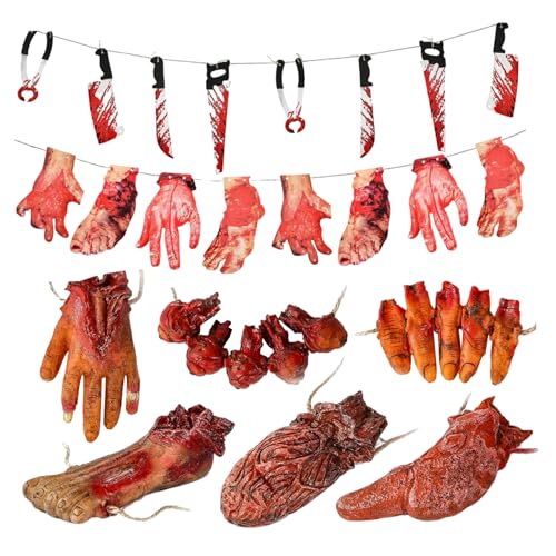 TANGPINGMAO Halloween -Körperteile 8pcs/Set Vinyl beängstigend realistische blutige gefälschte Körperteile hängen Halloween -Requisiten für Haunted House Party Film TANGPINGMAO Halloween -Körperteile 8pcs/Set Vinyl beängstigend realistische blutige gefälschte Körperteile hängen Halloween -Requisiten für Haunted House Party Film von TANGPINGMAO