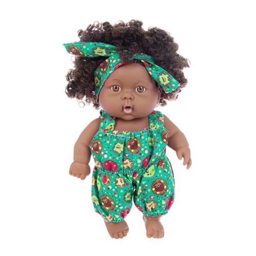 TANGPINGMAO Schwarze Babypuppen 7,87 Zoll Afroamerikaner Puppe bewegliche gemeinsame lebensechte wiedergeborene Kindergeschenke Festivals Style 4 von TANGPINGMAO