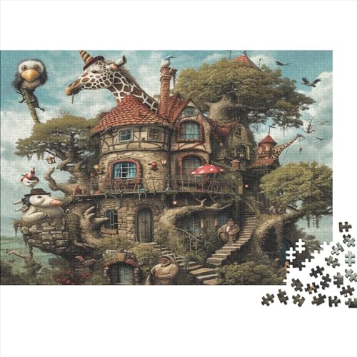 Animal Schloss Puzzle 500 Pieces for Adults Fun Family Puzzles for Adults Teens 500 Pieces Impossible Puzzles Games Gift Toy Decoration 500pcs (52x38cm) von TANLINGFL
